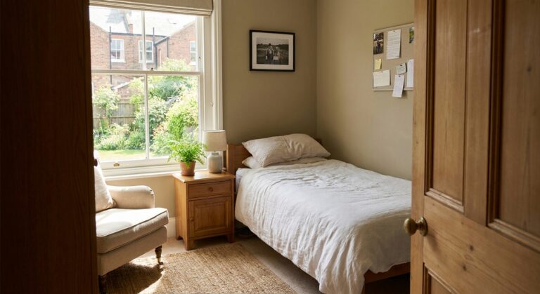 Private recovery room with natural sunlight at TruHealing Cincinnati addiction treatment facility